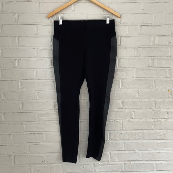 Faded Glory Pants - Fade Glory Leggings Faux Leather Sides Size S